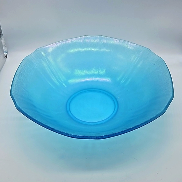 Blue Glass Console Bowl 10" diameter - Picture 2 of 11